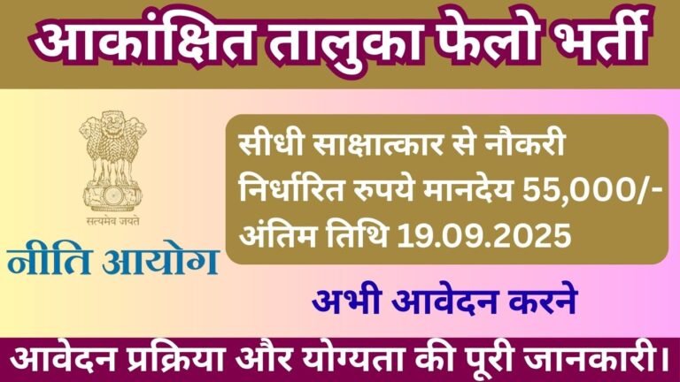 गडचिरोली आकांक्षित तालुका फेलो भर्ती 2025